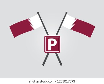 Qatar Emblem Road Sign