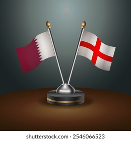 Tabela do Catar e da Inglaterra sinaliza relação com fundo de gradiente. Ilustração de vetor