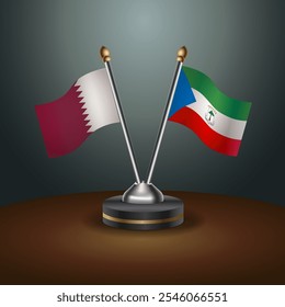 La tabla de Qatar y Guinea Ecuatorial señala la relación con el fondo de gradiente. Ilustración vectorial