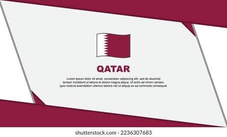 Qatar Flag Abstract Background Design Template. Qatar Independence Day Banner Cartoon Vector Illustration. Qatar Template