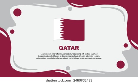 Qatar Flag Abstract Background Flat Design Template. Qatar Independence Day Banner Wallpaper Vector Illustration. Qatar Design