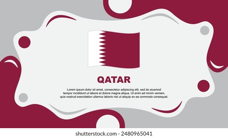 Qatar Flag Abstract Background Flat Design Template. Qatar Independence Day Banner Wallpaper Vector Illustration. Qatar Template