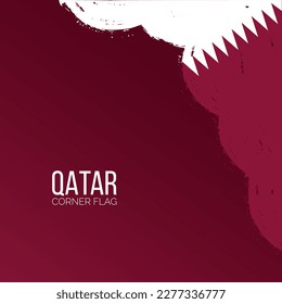 qatar flag abstract brush stroke paint for corner frame background with space or place for text