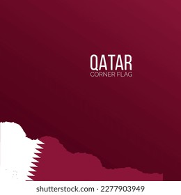 qatar flag in abstract brush stroke paint shape illustration background with space for text