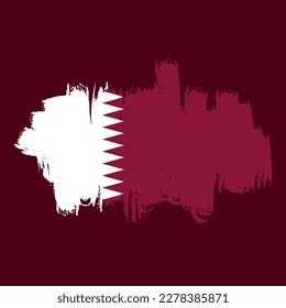 elemento de ilustración de pincel de pincel abstracto de marca qatar sobre fondo marrón