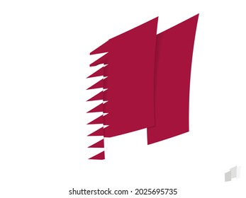 Qatar flag in an abstract ripped design. Modern design of the Qatar flag. Vector icon.