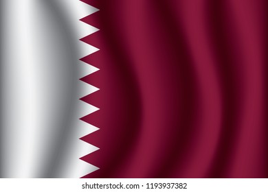 Qatar flag background with cloth texture. Qatar Flag vector illustration eps10.