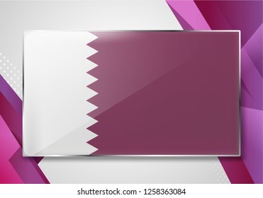 Qatar flag background Islamic religion generous card beautiful  illustration template cover modern - Vector 