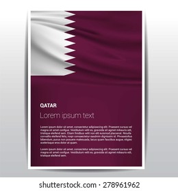 Qatar flag Brochure - Vector Flyer Cover Page Design