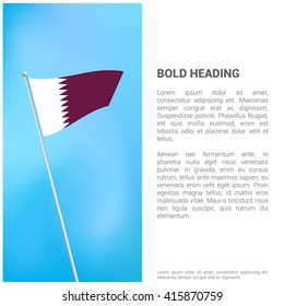 Qatar flag Brochure - Vector Flyer Cover Page Design