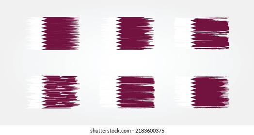 Qatar Flag Brush Collection. National Flag