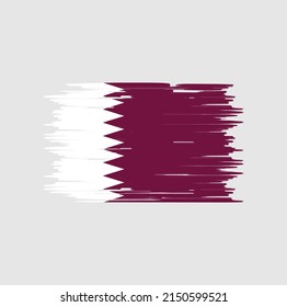 Qatar Flag Brush. National Flag
