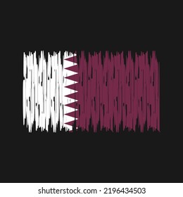 Qatar Flag Brush. National Flag
