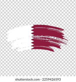 Qatar flag with brush paint textured isolated on png or transparent background, Symbol of Azerbaijan, template for banner, promote, design.