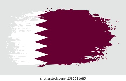 qatar flag brush stroke. banner vector illustration. Vector illustration	