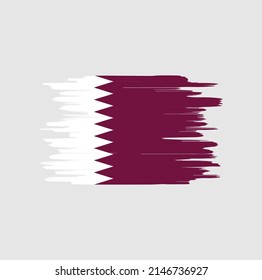 Qatar Flag Brush Strokes. National Flag
