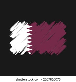 Qatar flag brush strokes painted collection