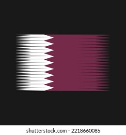 Qatar Flag Brush Strokes Painted