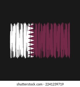 Qatar Flag Brush Vector Design