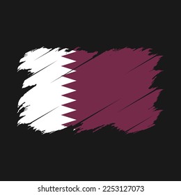 Qatar Flag Brush Vector Illustration