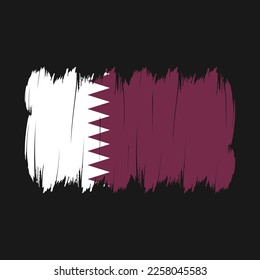 Qatar Flag Brush Vector Illustration