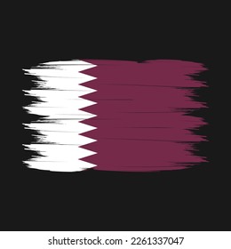 Qatar Flag Brush Vector Illustration