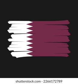Qatar Flag Brush Vector Illustration