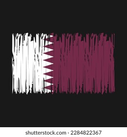 Qatar Flag Brush Vector Illustration