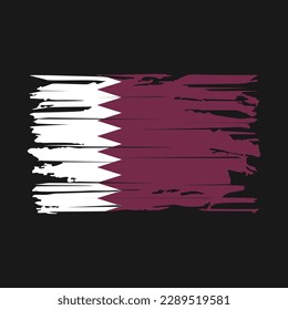 Qatar Flag Brush Vector Illustration