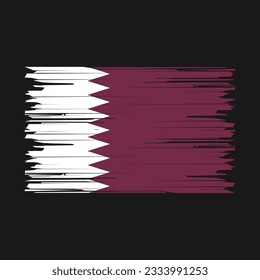 Ilustración del vector del pincel de bandera de Qatar
