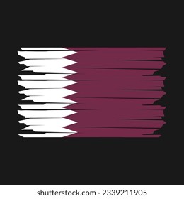 Qatar Flag Brush Vector Illustration