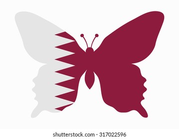 qatar flag butterfly