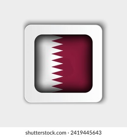 Qatar Flag Button Flat Design