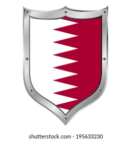 Qatar flag button on a white background. Vector illustration.