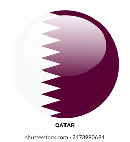 Botón de la bandera de QATAR sobre fondo blanco