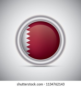 Qatar flag button style. Vector image