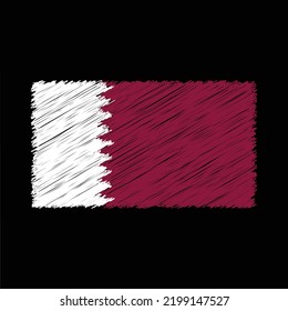 Qatar flag with chalk effect vector graphics