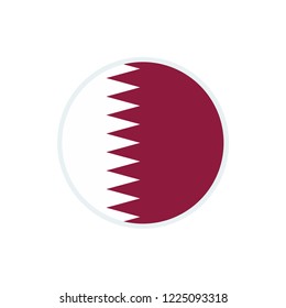 Qatar flag. Qatar circle flag.