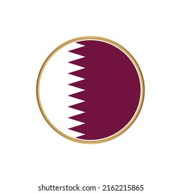 Qatar Flag with Circle Frame. National Flag