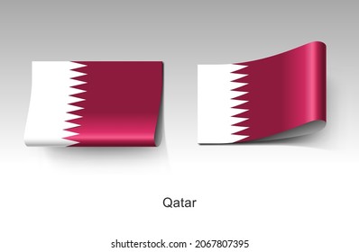 Qatar Flag Clothing Label Tag. Illustration Flag of Qatar Country in Asia. Fabric Label Tag Concept Vector.