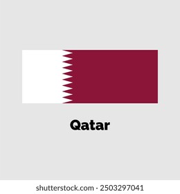 Ilustración vectorial de diseño de la bandera de Qatar sobre un fondo gris para el gráfico y el Diseño web.