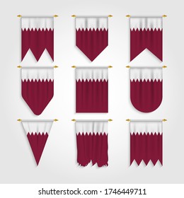 Bandera de Qatar de diferentes formas, bandera de Qatar de diversas formas