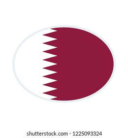 Qatar flag. Qatar ellipse flag.