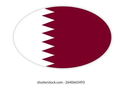Qatar flag ellipse shaped. vector	
