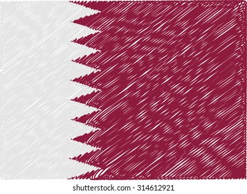 qatar flag embroidered zigzag