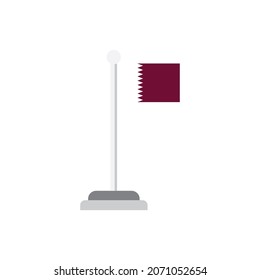 Qatar flag, Qatar flag flat design vector illustration