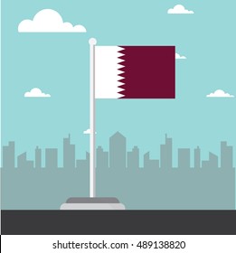qatar flag flat design vector illustration