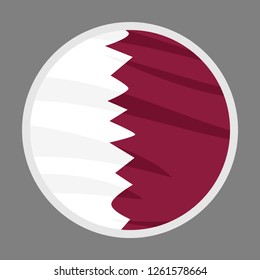 Qatar flag. flat, icon, vector illustration