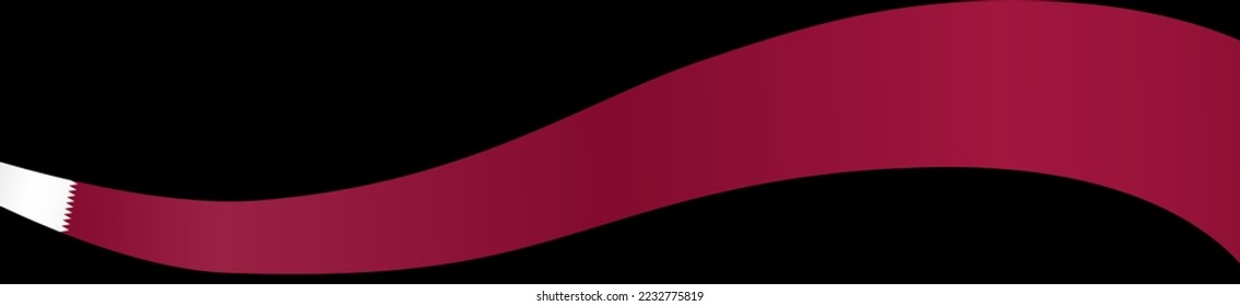 Qatar flag flying on white background
