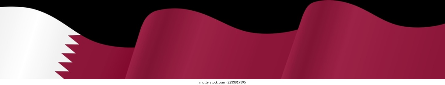 Bandera de Qatar ondeando en fondo blanco